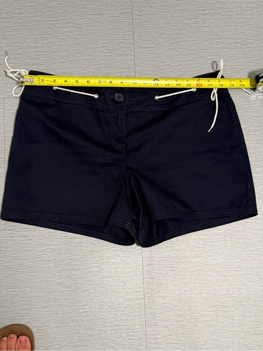 Ann Taylor LOFT Navy Cotton Nautical Rope Drawstring Shorts Size 14 - Picture 4 of 10